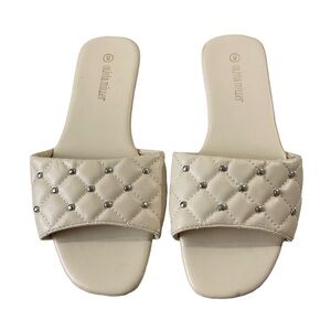 Olivia Miller Diamante Studded Flat Sandals